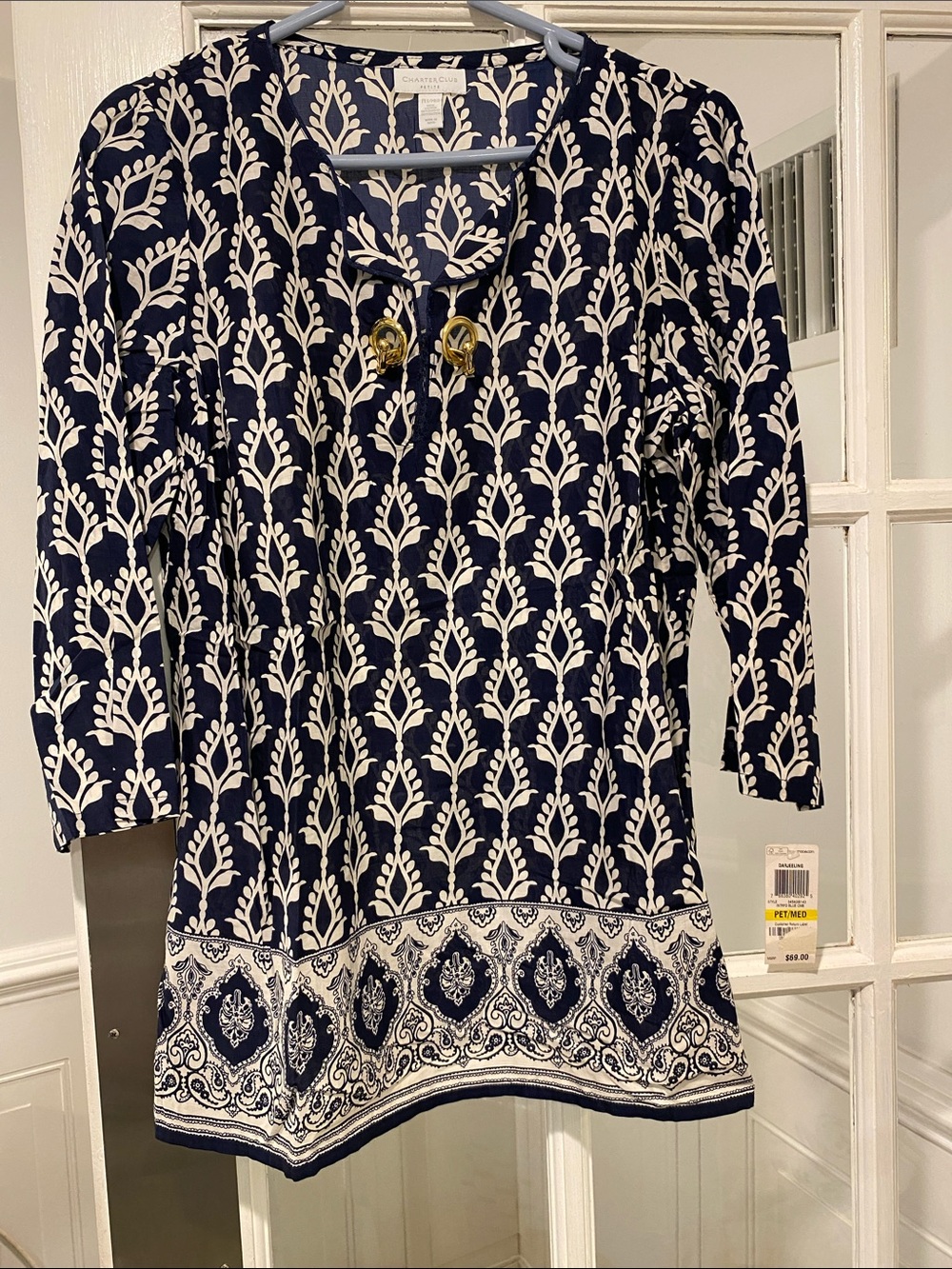 Charter Club size Petite Medium Blouse Newborn With Tags